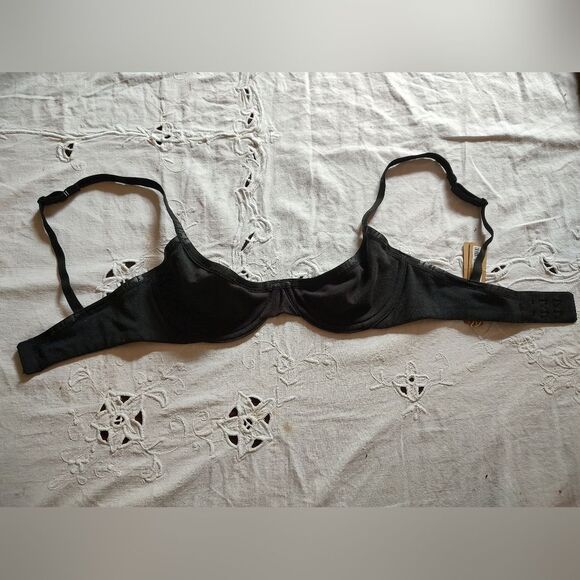 Skims Black Cotton Underwire Balconet Demi Bra 30C NWT - Picture 3 of 7